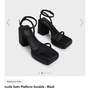 Charles + Keith Satin Platform Sandals Size 36 (New in Box)